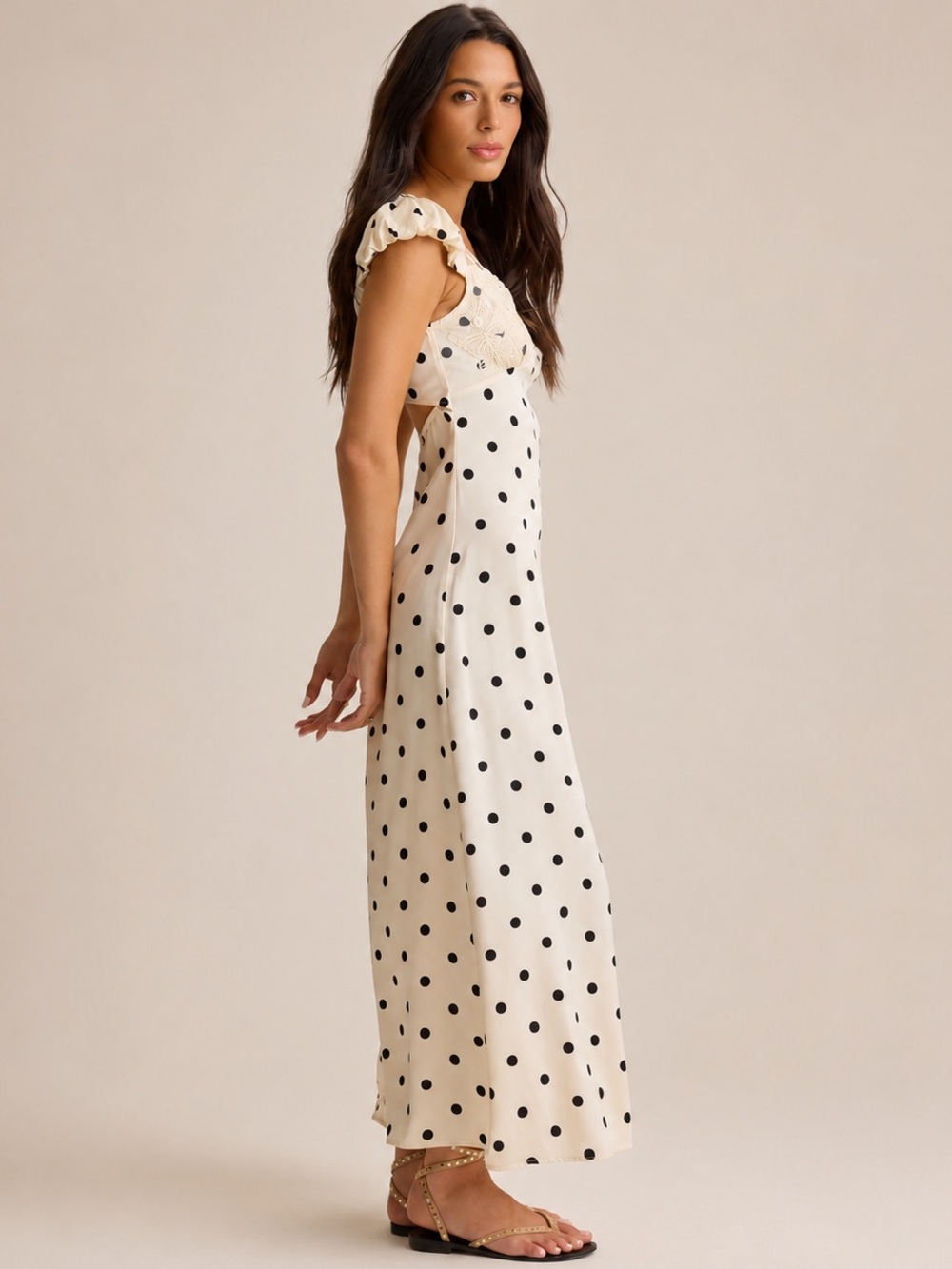 Altar'd State Annalise Midi Dress Polka Dot S NWT - Picture 6 of 6